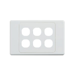 4C | Ultima 6 Gang Switch Grid and Cover Plate - White