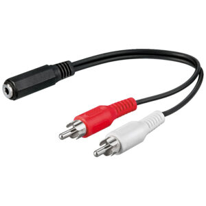 Stereo 3.5mm Socket to 2 x Red / White RCA Plug