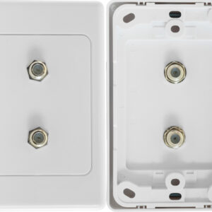 Double F-Type Coaxial Wall Plate
