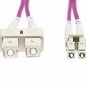 1.5m LC-SC OM4 Multimode Fibre Optic Patch Cable: Erika Violet