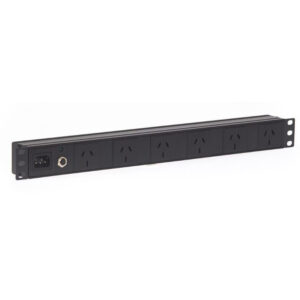 1RU 6 Way GPO Horizontal Rack Mount PDU Power Rail
