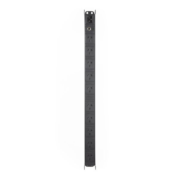 Vertical 19" 10 Way GPO PDU Rack Mount Power Rail