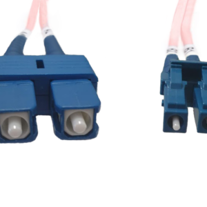 1m LC-SC OS1 / OS2 Singlemode Fibre Optic Cable: Salmon Pink