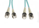 5m ST-ST OM4 Multimode Fibre Optic Cable | Aqua